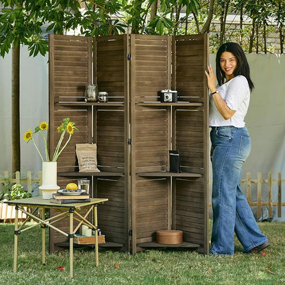 Partition Room Dividers, 67 * 51inch Folding Wood Privacy Screen - Image 6