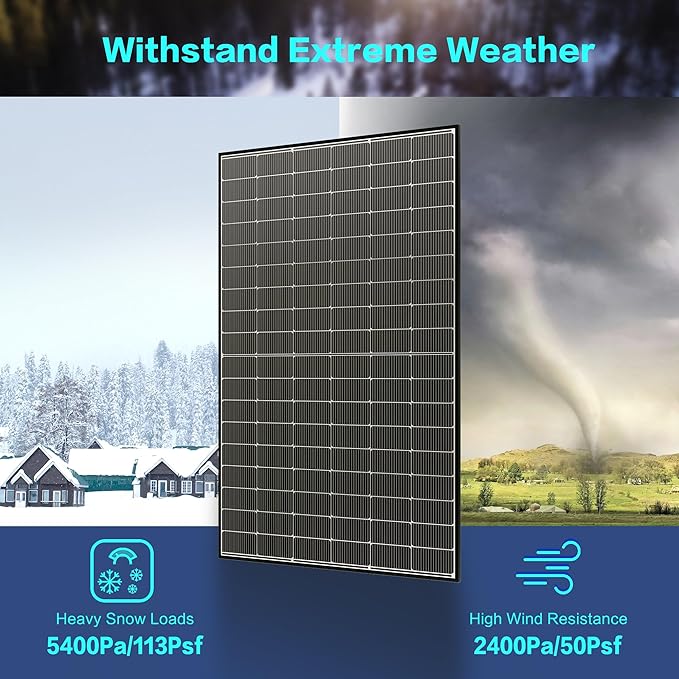 JJN Bifacial 2PCS 400 Watt Solar Panel, N-Type 16BB 400W Solar Panels, 25% High - Image 6