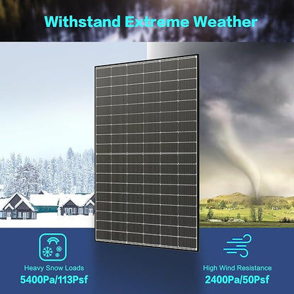 JJN Bifacial 2PCS 400 Watt Solar Panel, N-Type 16BB 400W Solar Panels, 25% High - Image 6