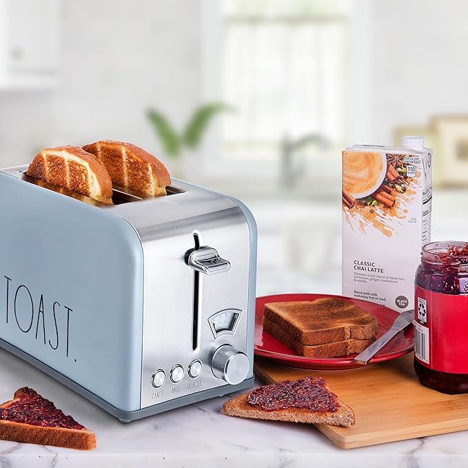 Rae Dunn Toaster, Stainless Steel 2 Slice Square Toaster, Wide Slot - Image 5