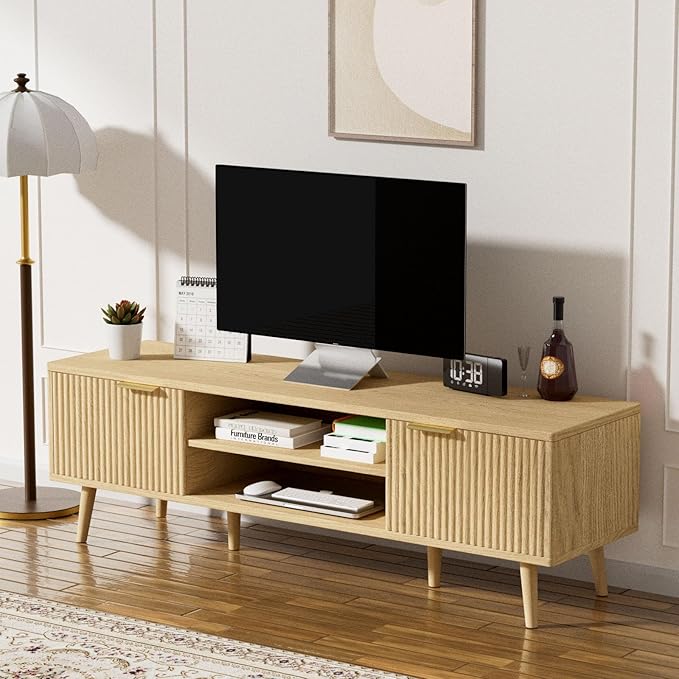SHGJ&SOFT Storable TV Stand 65 Inch, Mid Century Modern TV Console Two Cabinet - Image 6