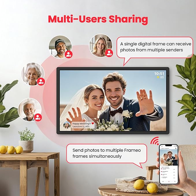 Frameo 32" Extra Large Digital Picture Frame, Smart WiFi Photo Frame - Image 5