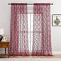 FOLKSIDE Burgundy Lace Curtains 84 Inches Long 2 Panels - Modern Romantic Maroon for Bedroom Living Room, Rod Pocket Light Filtering Sheer French Drapes, Wine Floral Rose Decor, 52x84