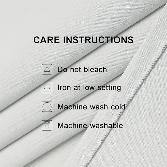 CUCRAF Grayish White Blackout Curtains 54 Inches Long, Thermal Insulated Noise - Image 5