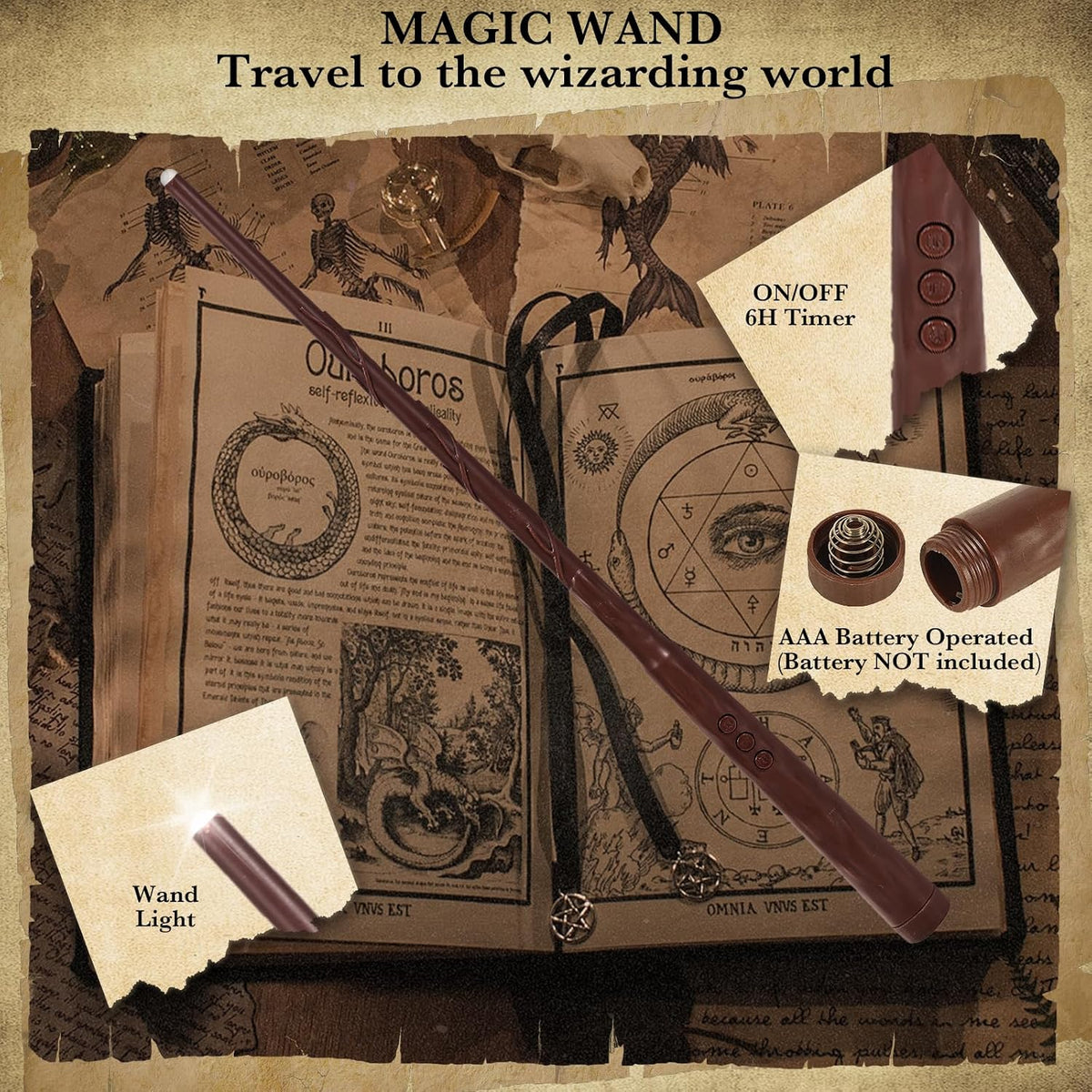 24Pcs Floating Candles with 2 Wand Remote Timer for Halloween Decor - White