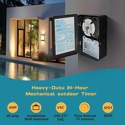 T104 Electromechanical Timer Switch Versatile Scheduling Manual Override - Image 4