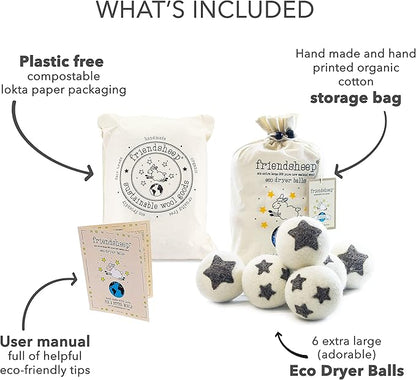 Friendsheep Wool Dryer Balls, Organic Reusable Fabric Softener Alternative - Image 4
