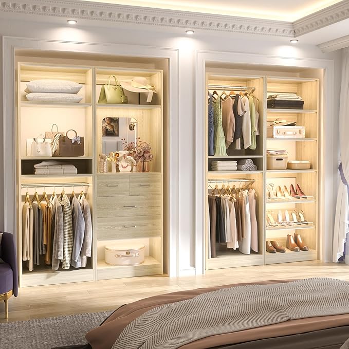 Unikito 50” Closet System with 4 Drawers, 4.2FT Wood Closet Organizer with - Image 5