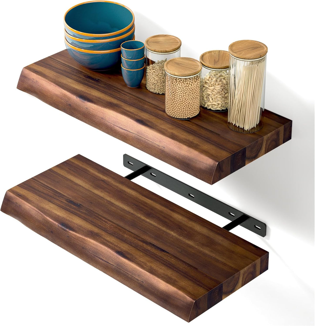 batoda wooden floating shelves for wall, 17" acacia, main product view