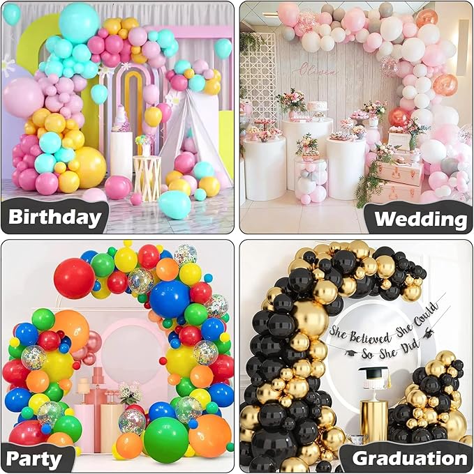 AerWo [Upgraded] Balloon Arch Kit Stand, 8.2ft+6ft Half Arch Balloon Stand wi...