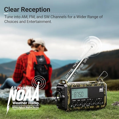 Emergency Radio 12000, Auto Digital Weather Radio Portable AM FM SW NOAA - Image 2
