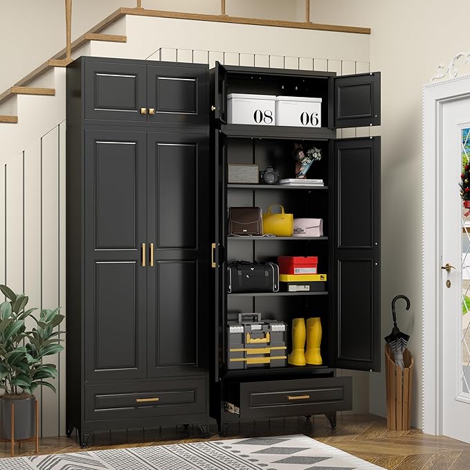 Kitchen Pantry Storage Cabinets, Kitchen Cupboard, Large Steel Cabinets - Image 8