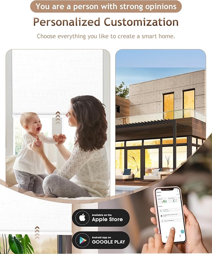 Kincmo Motorized Blinds with Remote, 100% Blackout Motorized Roller Shades Work - Image 2