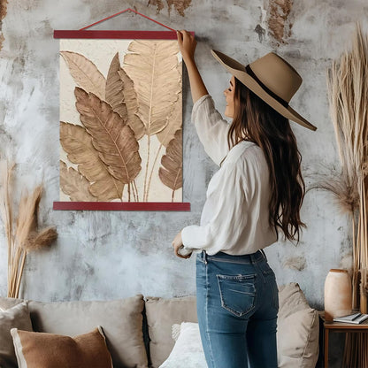 Artmag Magnetic Poster Hanger Frame, 20x28 20 x 30 20x26 Light Wood Wooden Magnet Canvas Artwork Print Poster Hangers Frames Hanging Kit (Mahogany, 20")