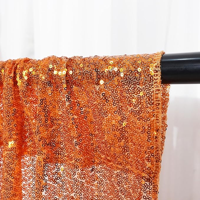 Poise3EHome 6FT x 8FT Orange Sequin Photography Backdrop Curtain for Hallowee...