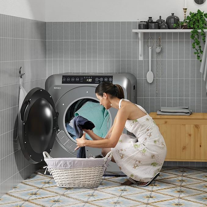 ROVSUN 13.2LB Portable Clothes Dryer, 3.5 Cu.Ft High End Front Load Tumble - Image 7