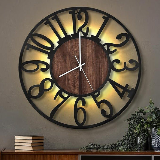 LEIKE Large Wall Clocks with Night Light Battery Operated, Silent Non Ticking by LEIKEWALLCLOCK