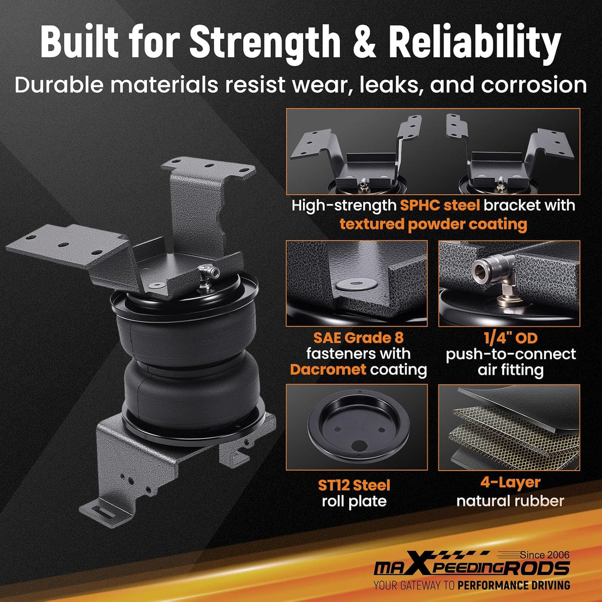 maXpeedingrods 5000 lbs Rear Air Suspension Kit Bags for GMC Sierra 2500 HD