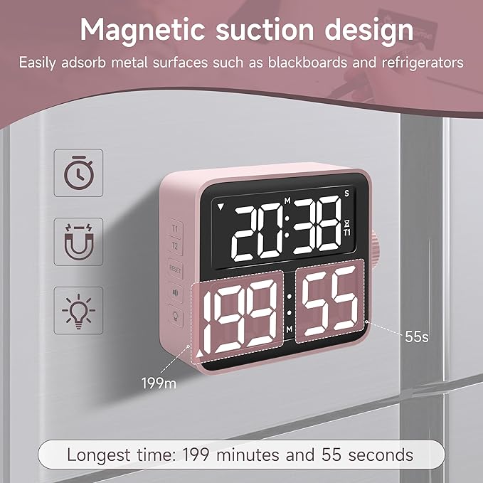 VEWINGL Dual Kitchen Timer Digital – 2-Channel Cooking Timer - Image 5