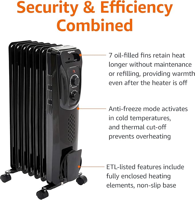 Amazon Basics Portable Oil Radiator Heater - Image 4