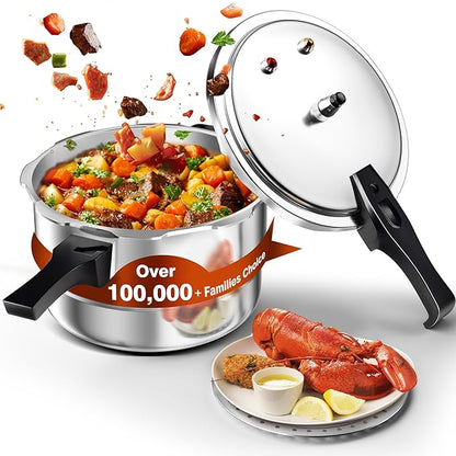 WantJoin 11Qt Aluminum Pressure Cooker w/Release Valve & Multiple Protective by WantJoin
