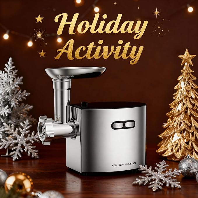 CHEFFANO Meat Grinder, Electric Meat Grinder and Sausage Maker Includes 3 Size - Image 2