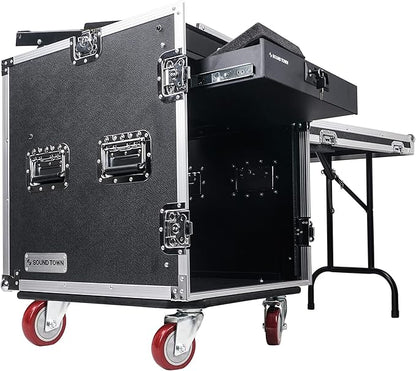 Sound Town High-Quality 1/2” 12U PA DJ Pro Audio Rack/Road ATA Case by SOUNDTOWN