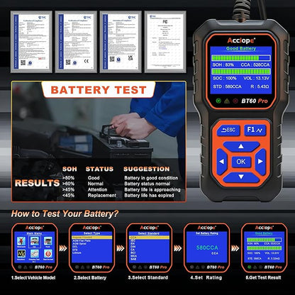 BT60 Pro Acclope Car Battery Tester - Image 2