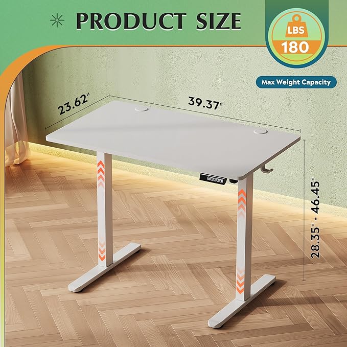 DEVAISE Whole Piece Standing Desk, 40 x 24 Inch Electric Standing Desk - Image 3