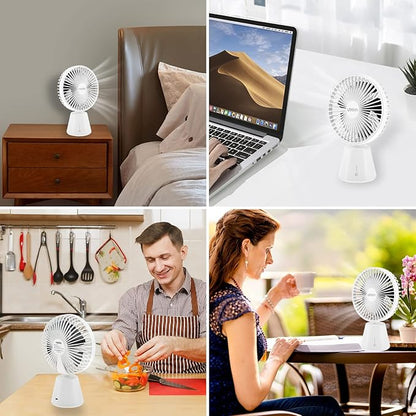 Miady USB Desk Fan, Upgraded 5000mAh Portable Desktop Fan 135°Auto-Oscillating - Image 7