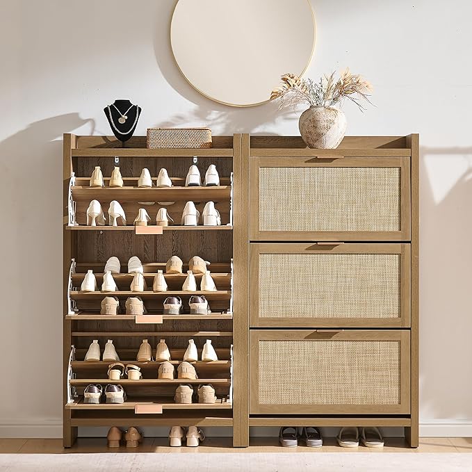 SICOTAS Rattan Shoe Storage Cabinet - Image 2