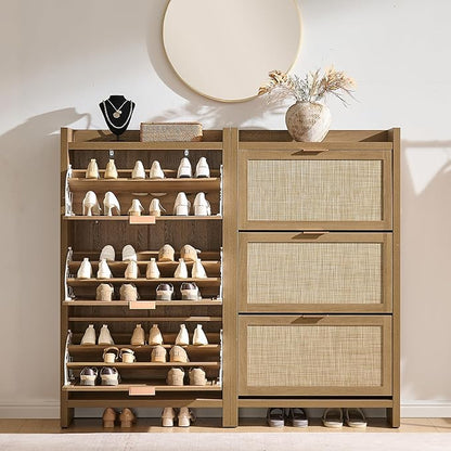 SICOTAS Rattan Shoe Storage Cabinet - Image 2