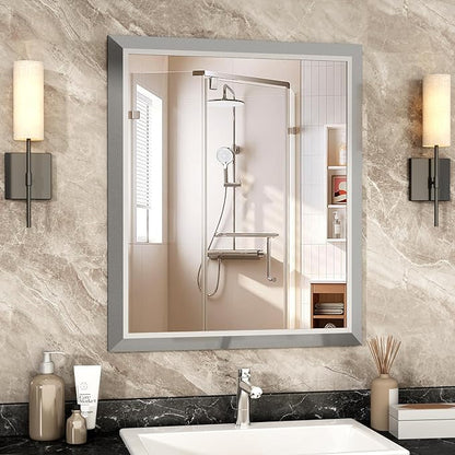 SMIROR Brushed Silver Bathroom Mirror by SMIROR