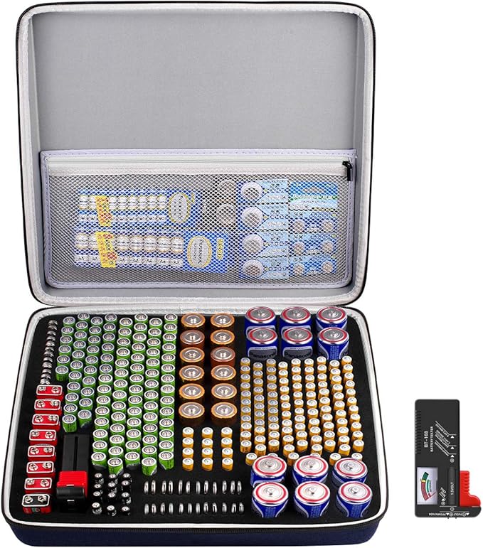 Comecase Extra Large Battery Organizer Storage Box, Garage Carrying Case Bag by COMECASE