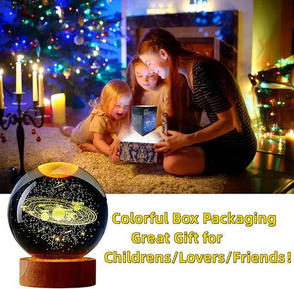 Conalisk 3D Solar System Crystal Ball Lamp, 3.15 Inch K9 Crystal Ball Night - Image 4