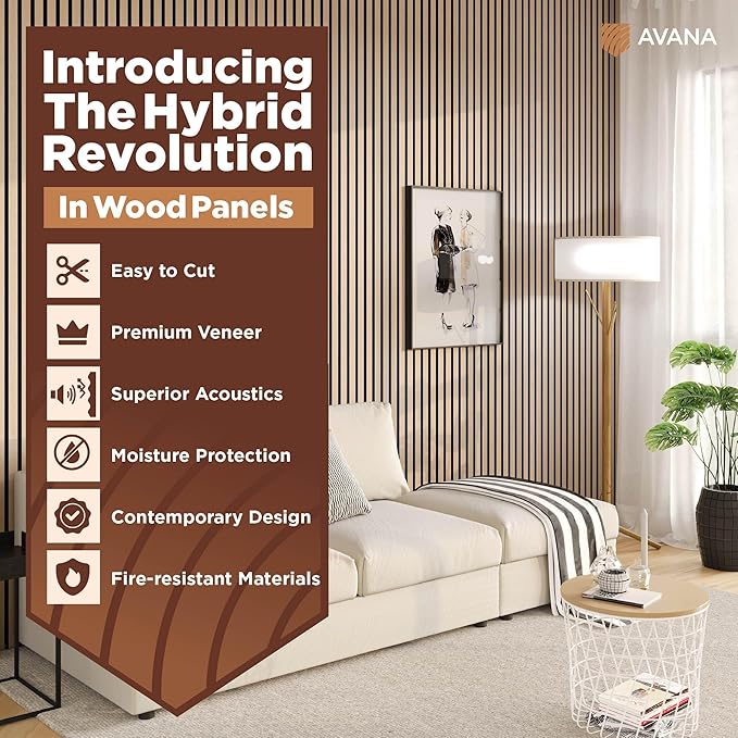 Avana Acoustic Wood Wall Panels – 47.2 X 12.6 White Oak Acoustic Panels 2 PCs – - Image 2
