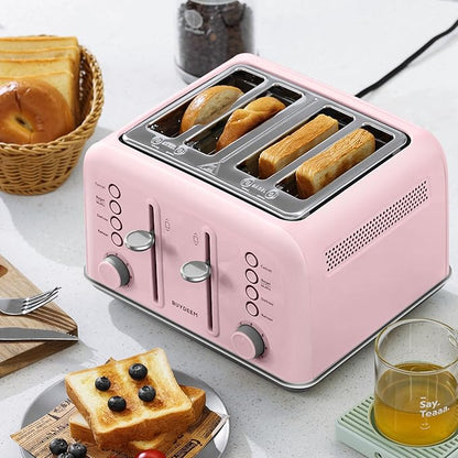 BUYDEEM DT640 4-Slice Toaster, Extra Wide Slots, Retro Stainless Steel - Image 8