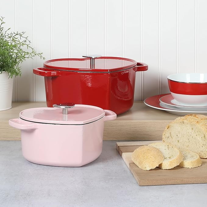 Martha Stewart Heart Shaped 2-Quart Enamel Cast Iron Dutch Oven - Image 2