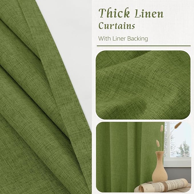 LAMIT Full Blackout Linen Curtains - Image 8