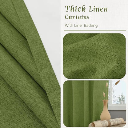 LAMIT Full Blackout Linen Curtains - Image 8
