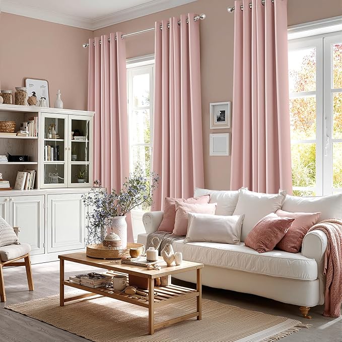 MIULEE Baby Pink Blackout Curtains - Image 6