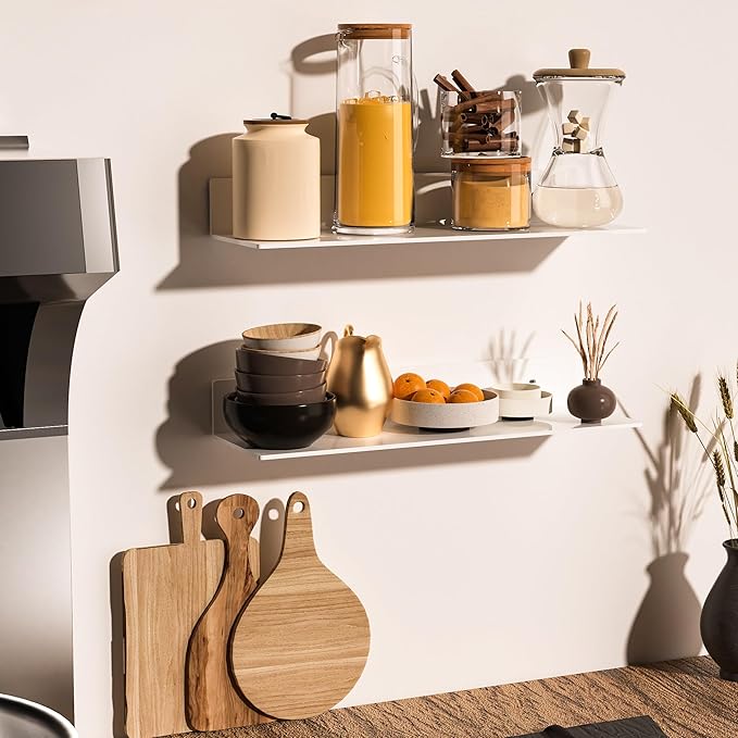 20 Inches Acrylic Wall Shelves 2 Pack, Floating Shelf - Image 2