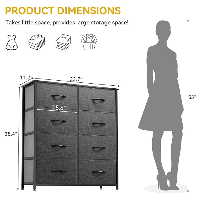 DWVO Dresser for Bedroom, Fabric Dresser - Image 3
