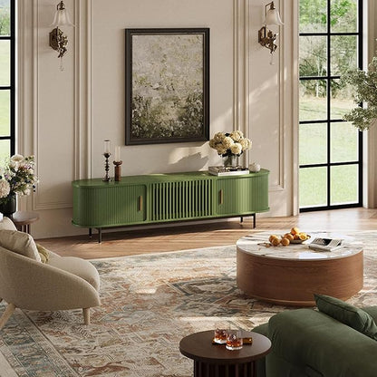 POVISON Fully-Assembled Modern Green TV Stand - Image 6