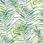 Tropical Watercolor Green Leaf Plants Peel and Stick | self adhesive Wallpaper - 96''x32''