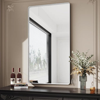 30x55 Silver Bathroom Mirror concave Frame, Wall-Mounted Mirrors, Mirror - Image 2