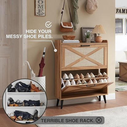 Shoe Storage Cabinet, Boho Shoe Organizer - Image 3