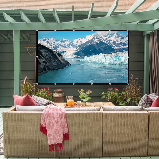 Projector Screen TOWOND 150 inch Projection Screen Indoor Outdoor Washable - Image 9