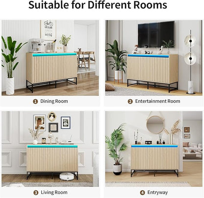 Fluted Sideboard Buffet Cabinet - Image 8