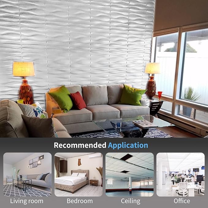 Art3d Decorative 3D Wall Panel, 32 Sq.FT PVC Interior Wall Decor - Image 2
